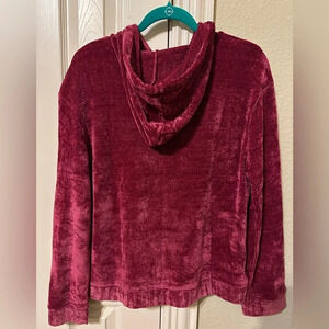 Red Chenille pullover hoodie by Love at First Sight.  New with tags. Size L